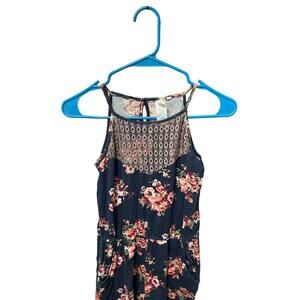 Navy Floral Romper - L